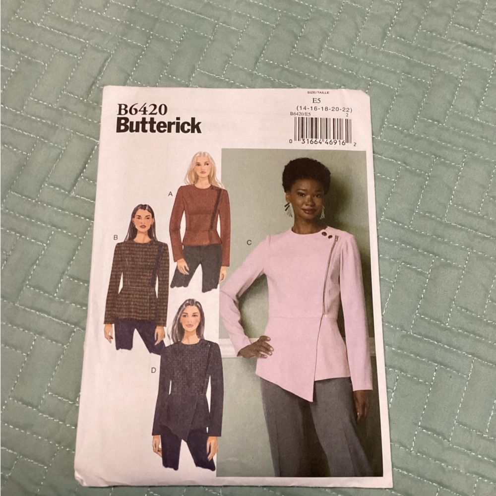 Ladies Uncut Butterick B6420 Misses Jacket Sewing Pattern Plus Size 14-22